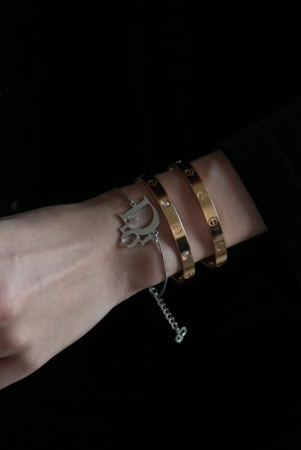 Christian dior LOGO PLATE CHAIN BRACELET/クリスチャン