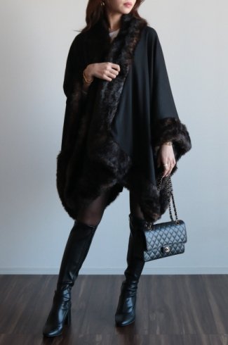 【USED】DONNA SALYERS / eco fur cloak coat