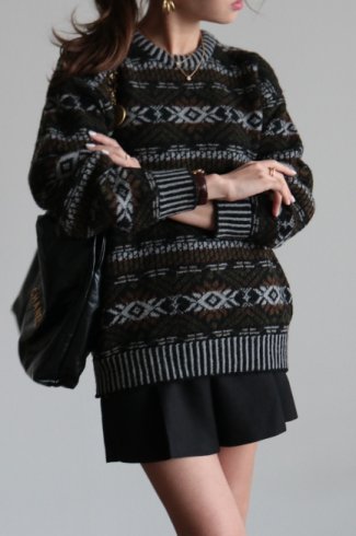 【vintage】Christian Dior / fair isle wool knit sweater