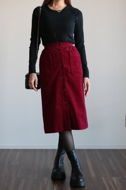 vintage】Yves Saint Laurent / corduroy button down skirt - Madder ...