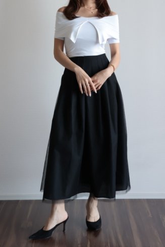 volume tulle skirt / black