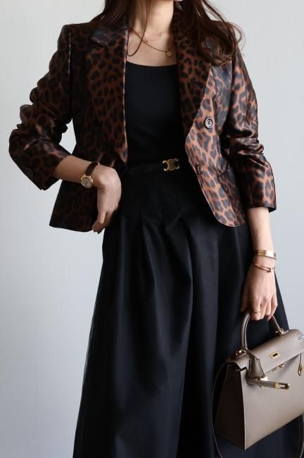 最安価格 Laurent Saint vintage】Yves / jacket short leopard 90's ジャケット・アウター