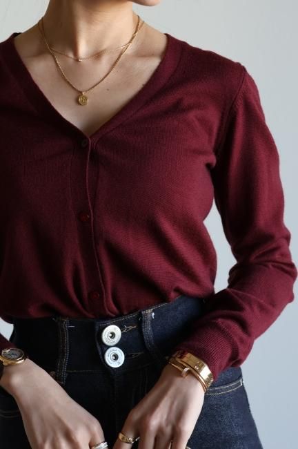 USED】agnes.b / V neck cardigan - Madder vintage