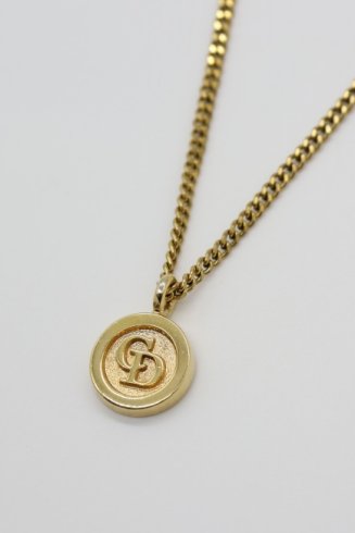 vintageChristian Dior / CD signature logo small coin necklace