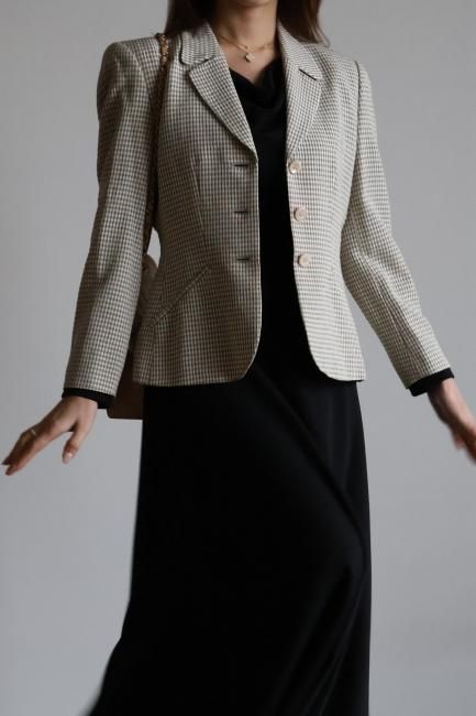 KENZO ケンゾー ロングシャツコート 比翼仕立て ウール チェック