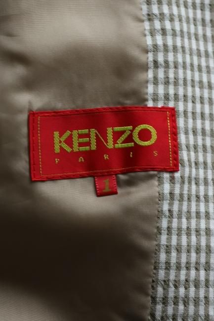 KENZO ケンゾー ロングシャツコート 比翼仕立て ウール チェック 羽織り KENZO ケンゾー ロングシャツコート 比翼仕立て ウール チェック 羽織り