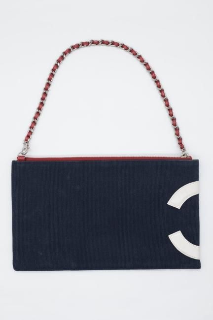 USED】CHANEL /coco mark american flag chain clutch bag - Madder