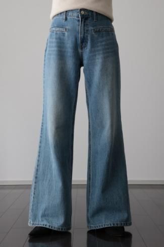 PRE-ORDERwashed wide leg denim pants / blue