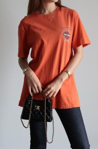 USEDHARLEYDAVIDOSON / THUNDER TOWER WEST HD original logo print tee