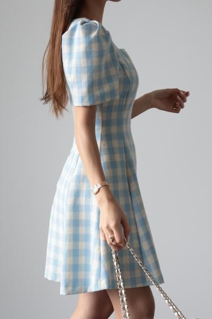 ワンピース madder madder magical sleeve check dress ON/OFF “Luna” magical sleeve check dress | madd