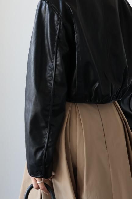 zip up eco leather short jacket / black - Madder vintage zip up eco leather short jacket / black - Madder vintage