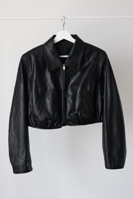 zip up eco leather short jacket / black - Madder vintage zip up eco leather short jacket / black - Madder vintage