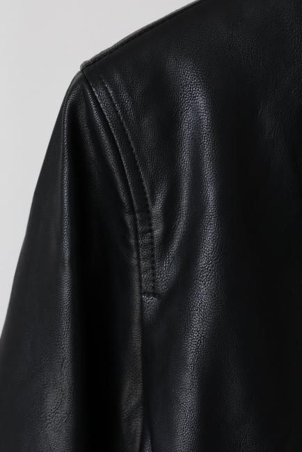 zip up eco leather short jacket / black - Madder vintage zip up eco leather short jacket / black - Madder vintage