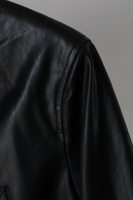 zip up eco leather short jacket / black - Madder vintage zip up eco leather short jacket / black - Madder vintage