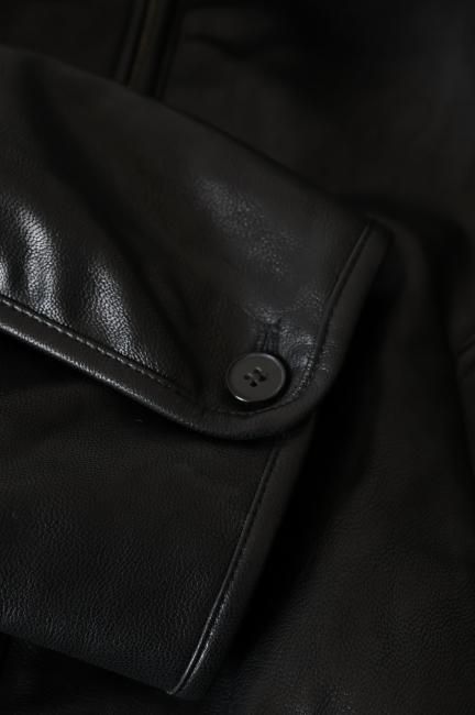 zip up eco leather short jacket / black - Madder vintage