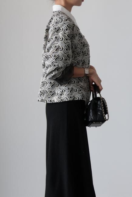 vintage】90's edge design embroidery jacket - Madder vintage