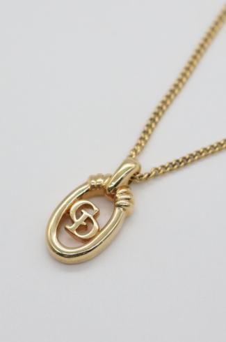 vintageChristian Dior / CD logo oval top necklace