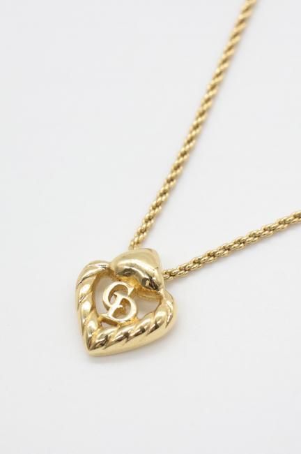 vintage】Christian Dior / CD logo heart motif necklace vintage】Christian Dior / CD logo heart motif necklace