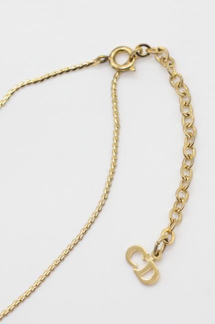 vintage】Christian Dior / CD signature logo top necklace