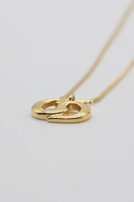 vintage】Christian Dior / CD signature logo top necklace