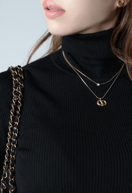 vintage】Christian Dior / CD signature logo top necklace vintage】Christian Dior / CD signature logo top necklace