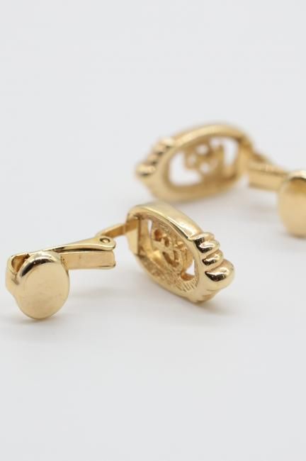 vintage】Christian Dior / CD signature logo oval earrings vintage】Christian Dior / CD signature logo oval earrings