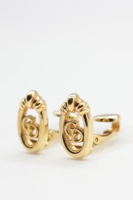 vintage】Christian Dior / CD signature logo oval earrings vintage】Christian Dior / CD signature logo oval earrings