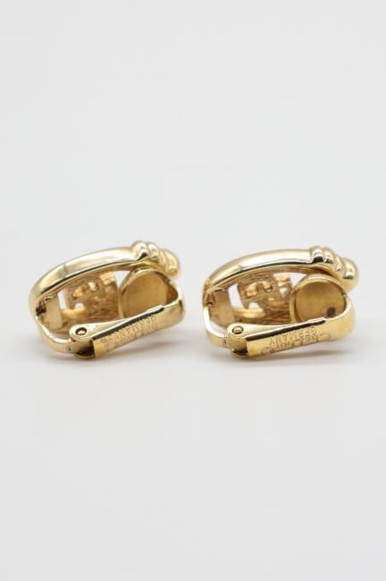 vintage】Christian Dior / CD signature logo oval earrings