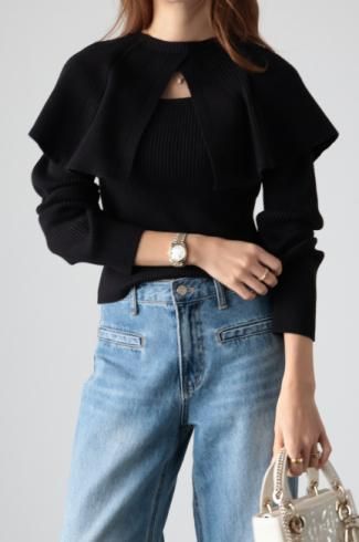 rabatin collar rib top / black