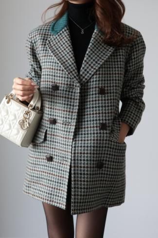 vintageChristian Dior / diamond check double breasted jacket