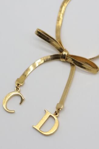 USED Christian Dior / CD logo charm ribbon motif bracelet