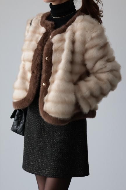 定番の冬ギフト fur eco design wave jacket vintage Madder - beige / ジャケット・アウター