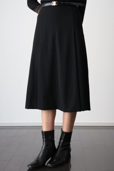 vintage】Yves Saint Laurent / box pleats long skirt - Madder vintage】Yves Saint Laurent / box pleats long skirt - Madder