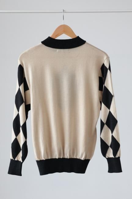 【美品】ヴィンテージディオール　CDロゴ刺繍コットンニットセーター　Fサイズ　緑 美品】ヴィンテージディオール CDロゴ刺繍コットンニット