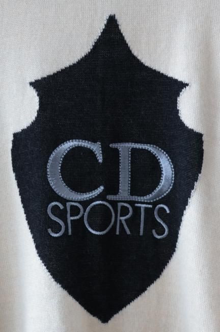 【Christian Dior】90sロゴ刺繍ハイネックニット　ブラック vintage】Christian Dior / CD logo embroidery knit top