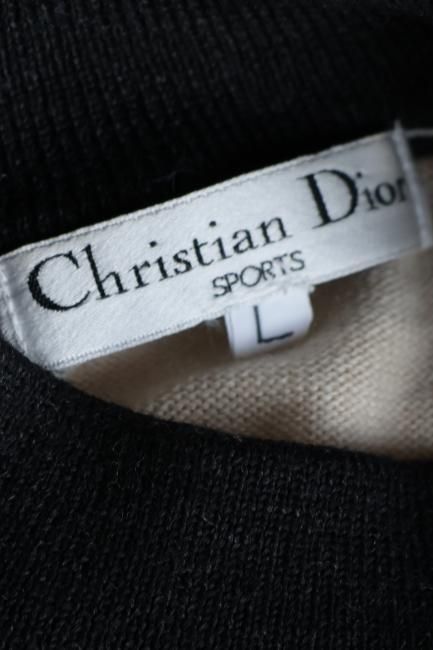 Christian Dior SPORTS 80s ニットカーディガンロゴ 80年代 80s アメリカ製 クリスチャンディオール ブランド 紺