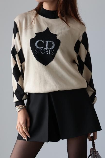 Dior CDロゴニット vintage】Christian Dior / CD logo embroidery knit top