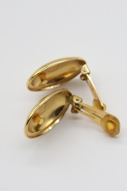 vintage】Christian Dior / CD logo oval earrings - Madder vintage