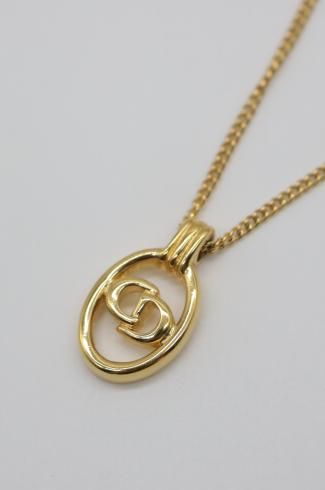 vintageChristian Dior / CD logo oval top necklace