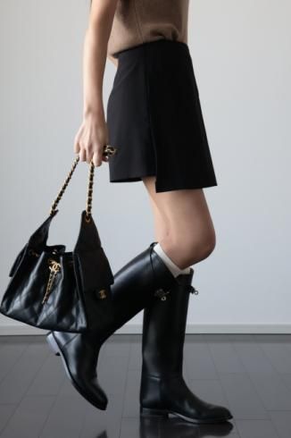 wide leg culottes pants / black