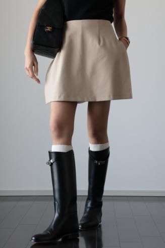 wide leg culottes pants / beige