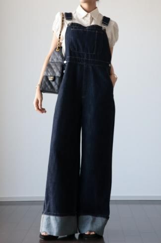 <img class='new_mark_img1' src='https://img.shop-pro.jp/img/new/icons14.gif' style='border:none;display:inline;margin:0px;padding:0px;width:auto;' />wide silhouette denim overall / dark indigo