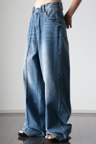 recrafted wide denim pants / blue