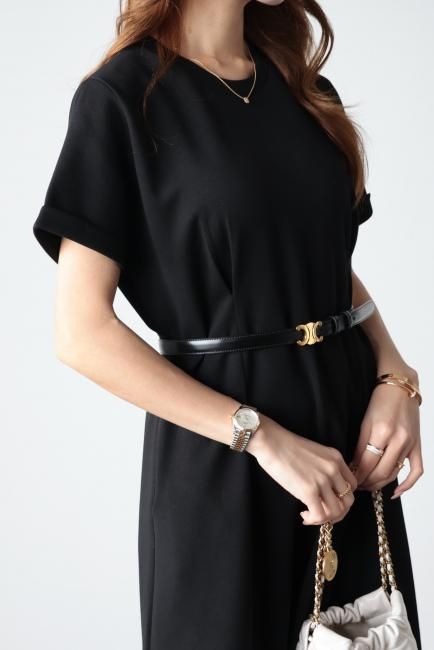 A line tucking dress / black - Madder vintage