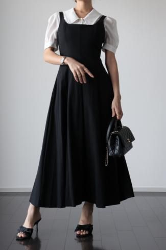 <img class='new_mark_img1' src='https://img.shop-pro.jp/img/new/icons14.gif' style='border:none;display:inline;margin:0px;padding:0px;width:auto;' />PRE-ORDERsquare neck sleeveless long dress / black