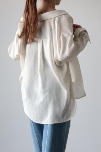 <img class='new_mark_img1' src='https://img.shop-pro.jp/img/new/icons14.gif' style='border:none;display:inline;margin:0px;padding:0px;width:auto;' />linen mix stripe shirt / ivory