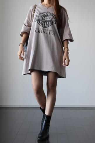 vintageHARLEYDAVIDSON / PA York HD original trade mark printed big silhouette tee