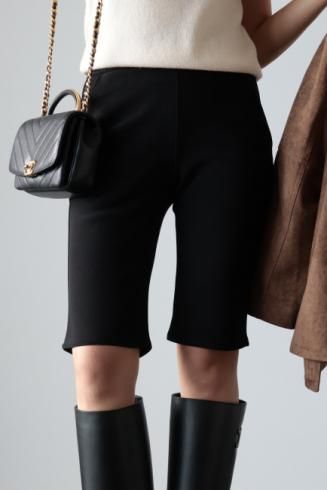 <img class='new_mark_img1' src='https://img.shop-pro.jp/img/new/icons14.gif' style='border:none;display:inline;margin:0px;padding:0px;width:auto;' />high waist stretch half pants / black