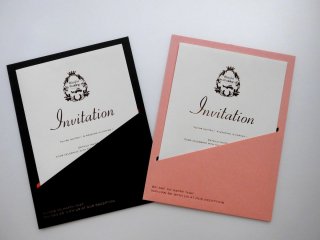 結婚式 招待状 手作り用紙キット ポケット(ブラウン・ピンク）