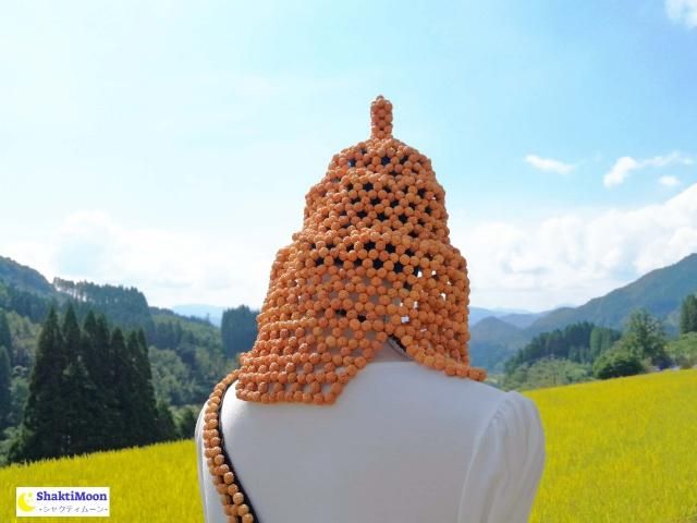 瞑想用ルドラクシャ帽子・王冠】高品質ルドラクシャハット